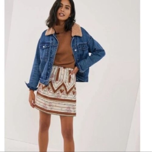 Anthropologie Tiny Raleigh abstract print Mini Skirt Size: M - Picture 2 of 8